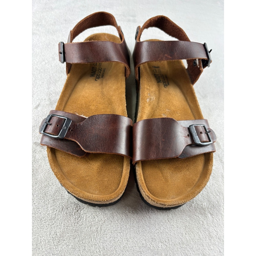 Naot Santa Barbara Brown Leather Sandals Womens 41 L10 Comfort Slide Backstrap